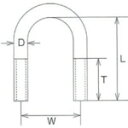 水本 ステンレス 一般鋼管用Uボルト ピッチ29.5mm (1個) 品番：UK-6M15A