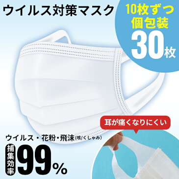 【買いまわり最大pt10倍】 マスク 30枚 三層構造 使い捨て 白 大人 立体 伸縮性 レギュラー フィルター 花粉 飛沫 男女兼用 大きいサイズ 不織布 痛くない 息がしやすい 衛生 大人用 大きい 快適 国内発送 入荷予定 のど 販売 ふつうサイズ やわらか 緊急入荷 在宅