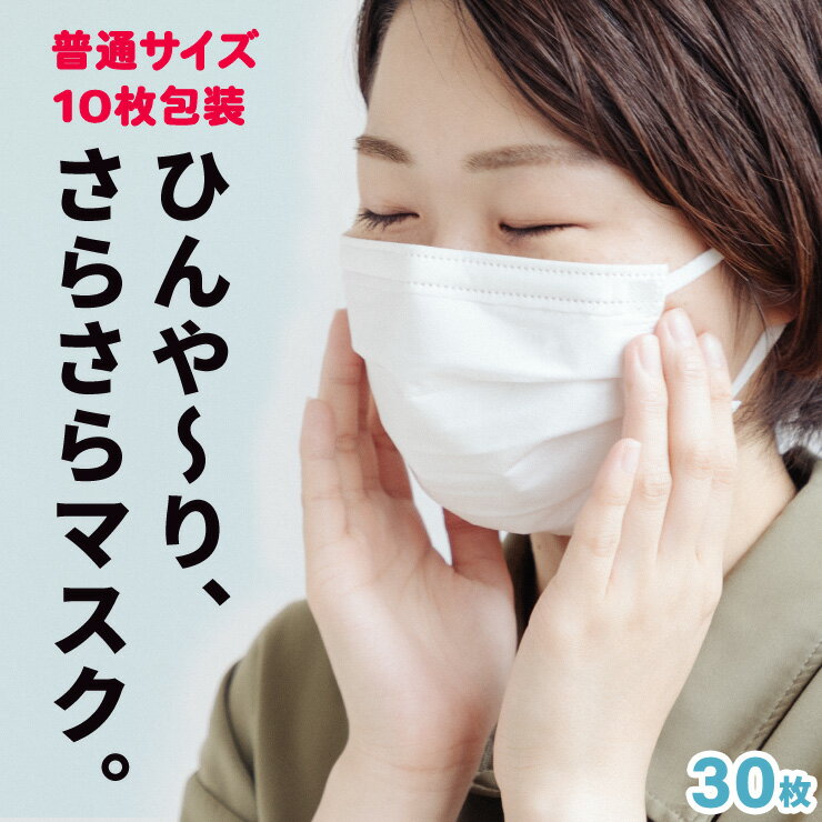 【19日20時から!P最大11倍】 【10枚包装】 冷感マスク 不織布 マスク 不織布マスク 冷感 夏用 接触冷感 使い捨て 30枚 夏用マスク 冷感不織布マスク 息がしやすい マスク 蒸れないマスク 白 肌に優しい 敏感肌 肌荒れ しない 不織布 マスク 涼しい サラサラ 個包装 おすすめ