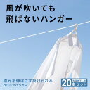  ハンガー クリップハンガー 洗濯ハンガー 飛ばない 飛ばされない 固定 洗濯ロープ キャッチ穴 シャツ Tシャツ 襟元 伸びない 肩ひもかけ ミニクリップ付き 頑丈 大人 衣類 肩出ない 省スペース 20本 セット yy