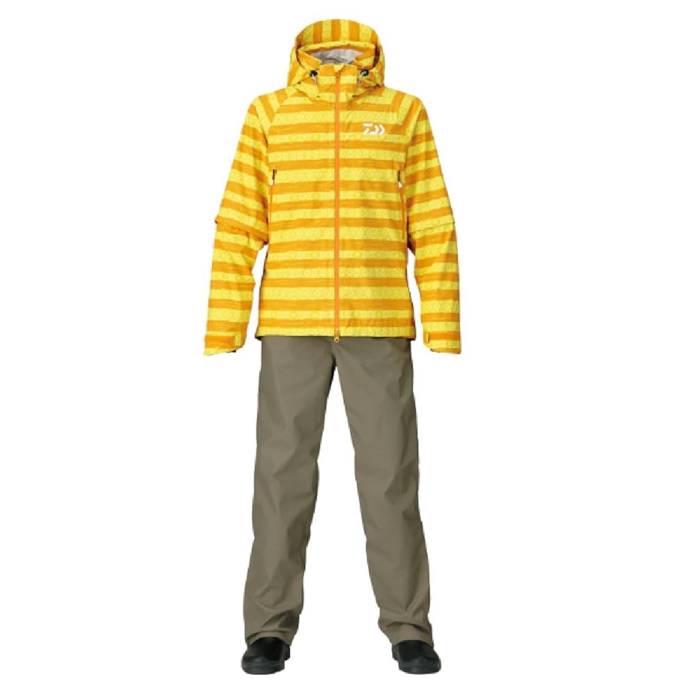 ダイワ(DAIWA) レインウェア レインマックス デタッチャブル レインスーツ イエローボーダー M DR-3007