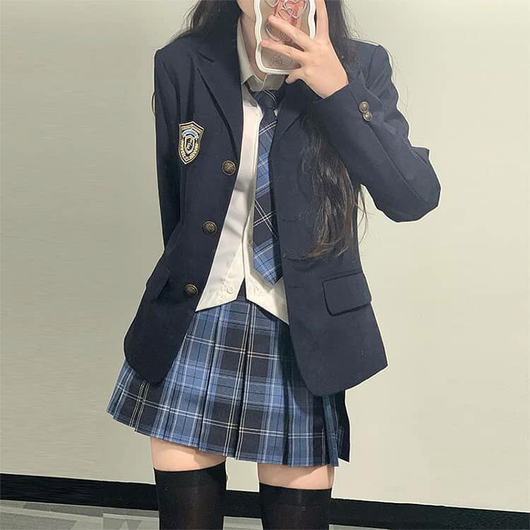 3SET-STOREのブラウス ブレザー 入学式スーツ 中学生 入学式 学生服 ジャケット 制服 5点セット 高校生 フォーマル スカート 卒業式 ネクタイ jk制服 入学式スーツ 成人式 文化祭 コスプレ 女子高校生 発表会 スーツ スクール｜アングル3