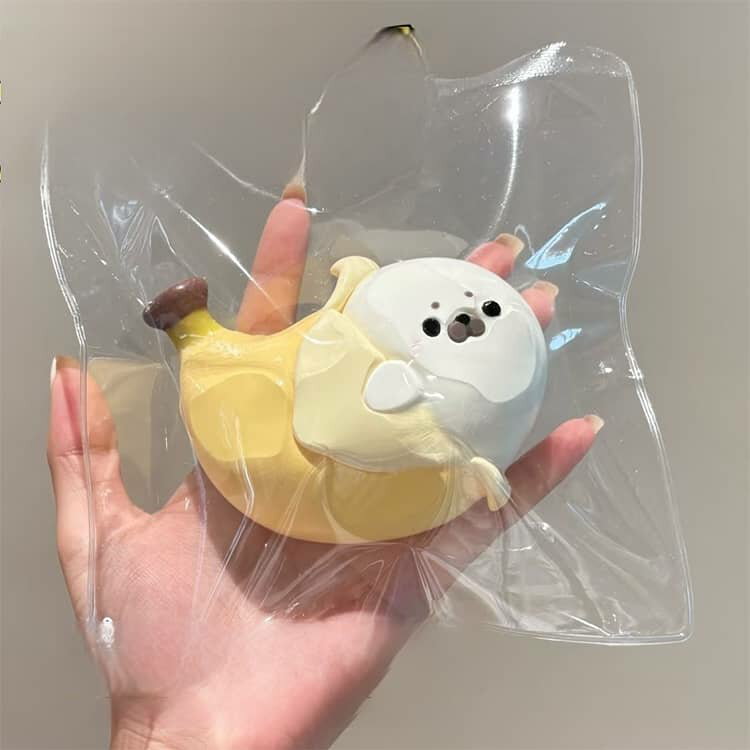 ふわとろスクイーズ アザラシ スクイーズ 最新 動物 袋のまま クリーム ふわふわ 袋 触感 ケース 最新 感触 柔らかい もちとろ 水感 スクイーズ バナナ 粘着 ねっとり スクイーズ玩具 パウチ 触り心地 どうぶつ かわいい 韓国 SNS ストレス解消 シリコン 2
