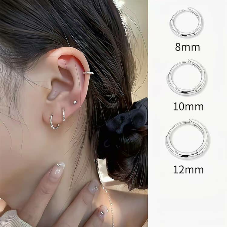 メンズ レディース 18G リング フープピアス ユニセックス 両耳セット フープ ステンレス 【3ペア6個セット】 リングピアス k18コーティング メンズピアス フープピアスセット リングピアスセット 金属アレルギー 中折れ 3