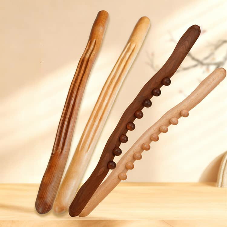 3SET-STOREのマッサージ棒 足 ローラー 木製 肩 腰 腕 脚 首 ストレッチ 筋膜ローラー 筋膜リリース 木製 マッサージスティック 刮痧 かっさ こすり棒 背中 マッサージャー 筋肉ほぐし 強め指圧専用 マッスル 深くまで リフレッシュ 筋トレグッズ むくみ解消 むくみとり｜アングル2
