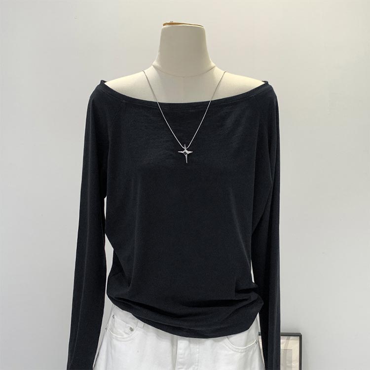 半袖 半袖tシャツ 白T 長袖tシャツ きれいめ オフショルダー 半袖tシャツ Tシャツ ...