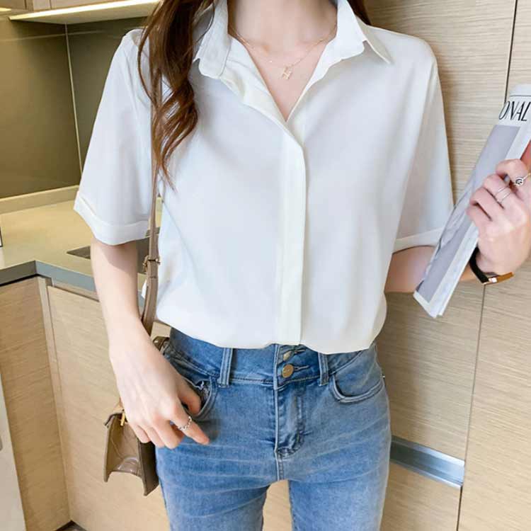 レディース 大人女性 通勤 開襟シャツ シャツブラウス 半袖シャツ Vネック 半袖ブラウス きれいめ 涼しい ブラウス 半袖シャツ 春夏 スーツ インナー おしゃれ ビジネス オフィス OL ママ 母 大きいサイズ トップス 薄手