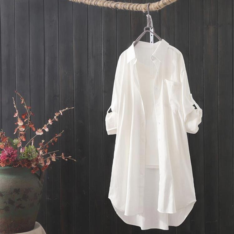 レディース 体型カバー ロングシャツ シャツ 無地 秋服 オーバーサイズ チュニック丈 送料無料 ゆったり 長袖 シャツワンピース 春服 ロングシャツ シャツワンピ 袖ロールアップ シンプル 大きめ 大きいサイズ 羽織り 20代 30代 40代 50代 シンプル
