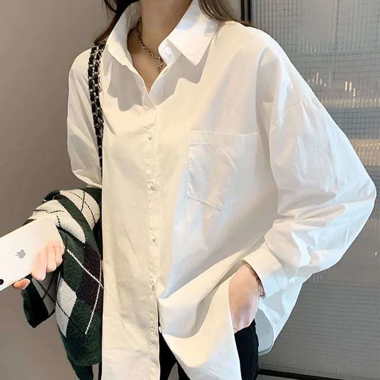 ブラウス 長袖シャツ ワイシャツ オフィス ビジネス レディース シャツ 長袖 着痩せ 長袖シャツ スーツ OL シンプル カジュアルシャツ シワになりにくい 事務服 ポケット付き 白シャツ 無地 シンプル 大きいサイズ 春 通勤 レギュラーカラー トップス