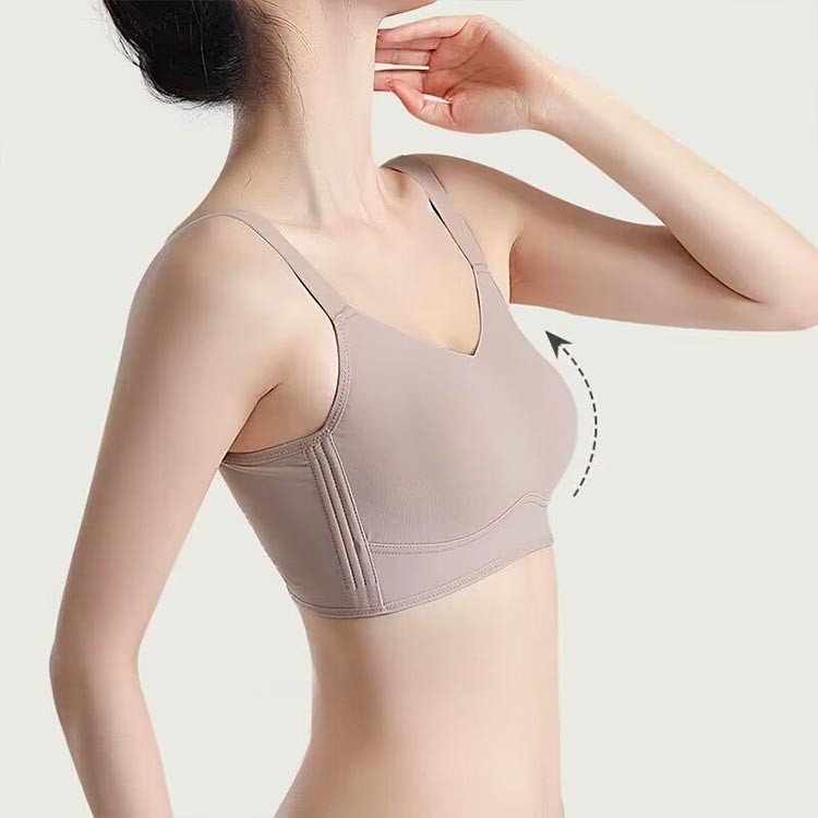 大きいサイズ 胸が小さく見えるブラ 大きな胸を小さく見せるブラ ブラ 脇高 背中 着痩せ ゆれない 揺れない ブラジャー 補正下着 肌着 インナー 胸が小さく見えるブラ 下着 レディース スッキリ 脇高 設計 補正 かわいい 無地 シンプル 3set-10009013 3SET-STORE サンプル画像3