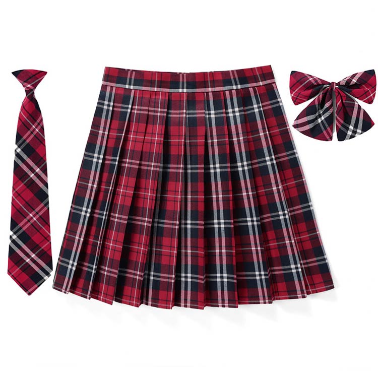 送料無料 制服 スカート ミニ プリーツスカート女子高生 3点セット JK 学生服 プリーツスカート ミニ チェック 大きいサイズ 赤 キッズ ミニ プリーツスカート ミニスカート 制服 ハイウエスト コスプレ 遊園地 学園祭 文化祭 パーティ チェック スカート 3