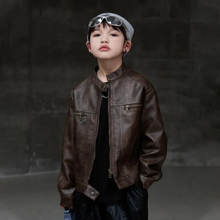コート 春秋 レザージャケット カッコイイ キッズ アウター ライダースジャケット ...