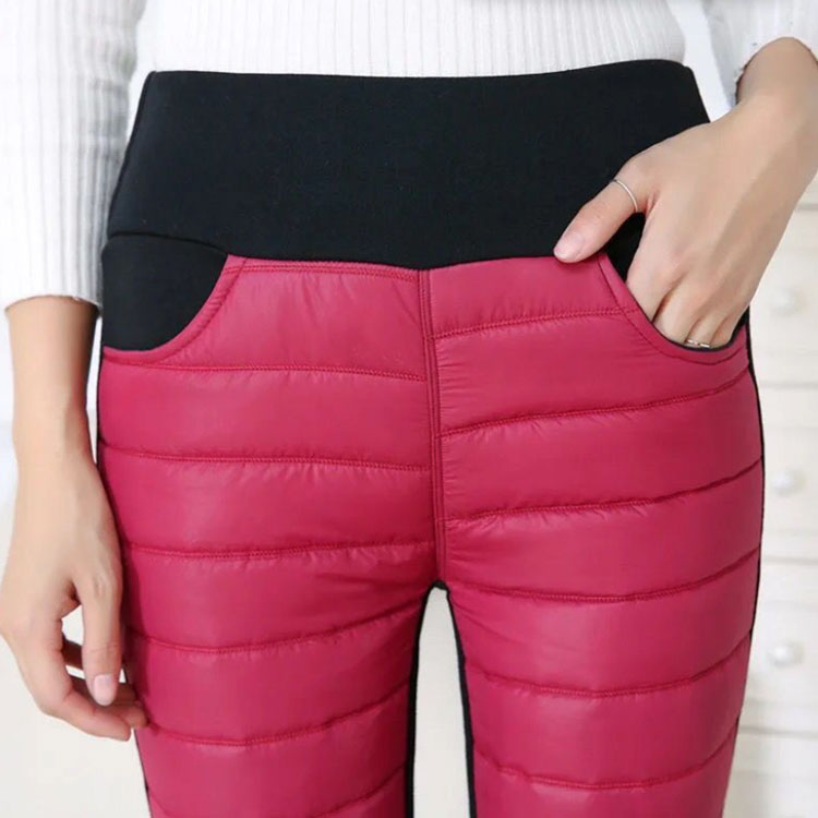 送料無料 中綿パンツ レディース 裏起毛パンツ スリムパンツ 防寒着 防寒パンツ ダウン風パンツ カジュアルパンツ ロングパンツ ボトムス ハイウェスト ウエストゴム ゴルフパンツ 秋冬 厚手 暖かい スキニーパンツ スリム