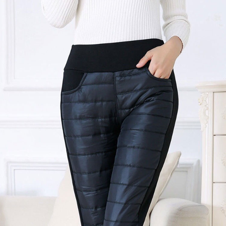 送料無料 中綿パンツ レディース 裏起毛パンツ スリムパンツ 防寒着 防寒パンツ ダウン風パンツ カジュアルパンツ ロングパンツ ボトムス ハイウェスト ウエストゴム ゴルフパンツ 秋冬 厚手 暖かい スキニーパンツ スリム