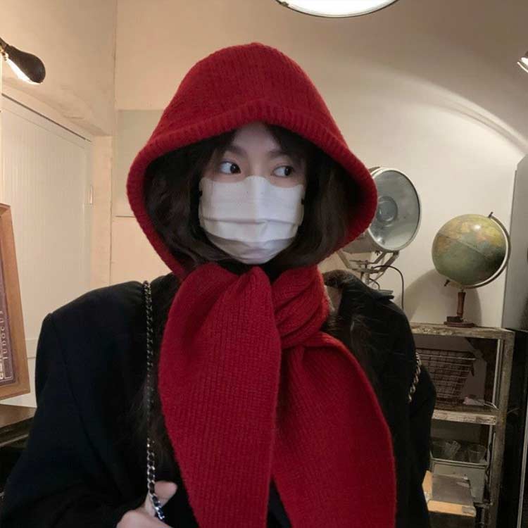 付き ニット 秋冬 フードウォーマー 付けフー...の紹介画像3