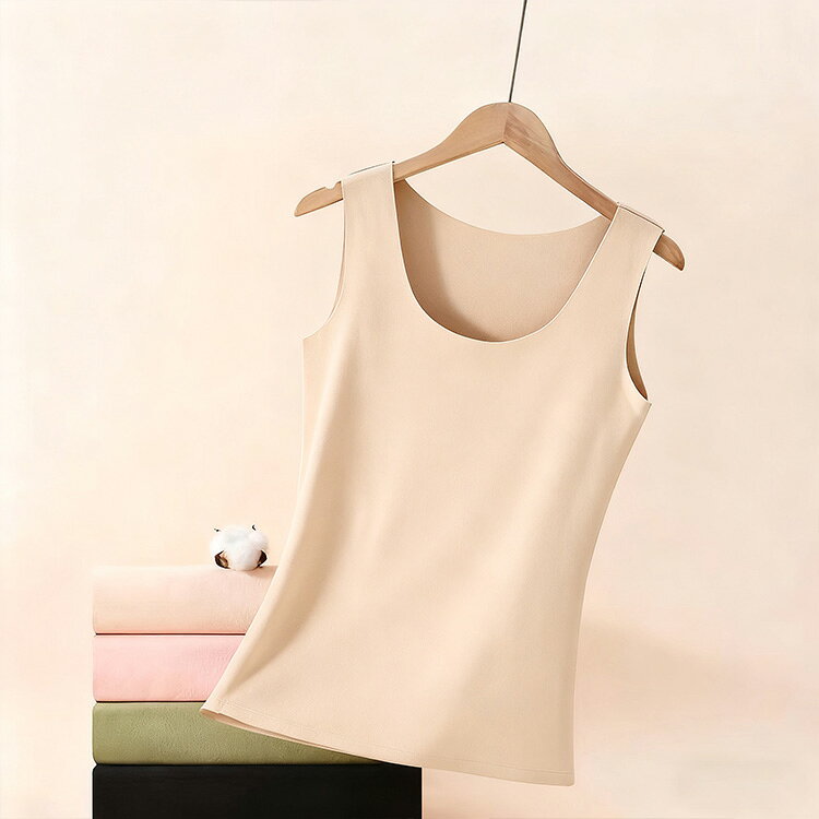 暖かい タンクトップ 吸湿発熱 インナー 裏起毛 前後カイロポケット付き キャミソール uネック レディース 【2枚セット】 【2枚セット】 温活 冷え対策 お腹 背中 Wポケット 秋冬 肌着 冬物 下着