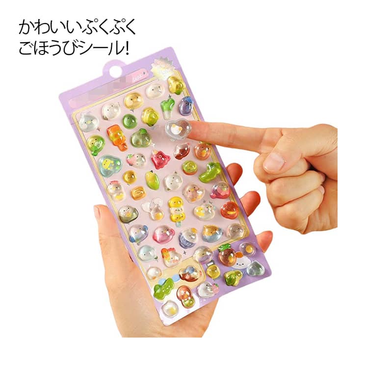 Rakuten - 8枚セット ドロップシール キャラクター ぷっくりシール ぷくぷくシール 交換 ぷにぷにシール 3dシール 女の子 シール帳 つやつや 8枚セット 平成女子 立体シール ドロップ シール 3D ぷにぷに ボンボン ご褒美シール デコシール プレゼント 小学生