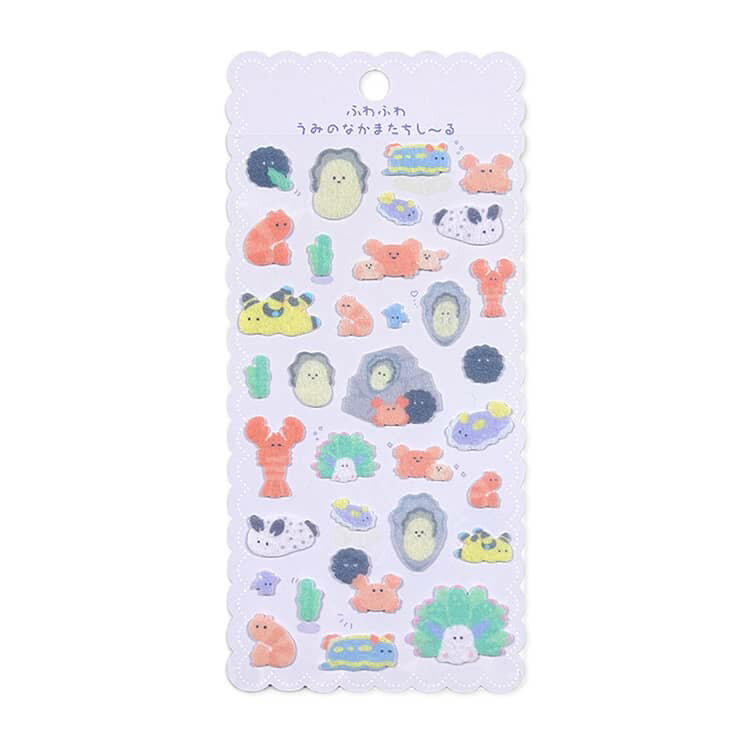 6枚セット ふんわり ぷっくりシール 立体シール 6枚セット コットンシール シール手帳 ステッカー 起毛 シール ふわふわシール 大量 ぷくぷくシール フェルトシール ご褒美シール パフィーシール シール交換 シール集め 子供 小学生 女の子 男の子 かわいい 動物 新作