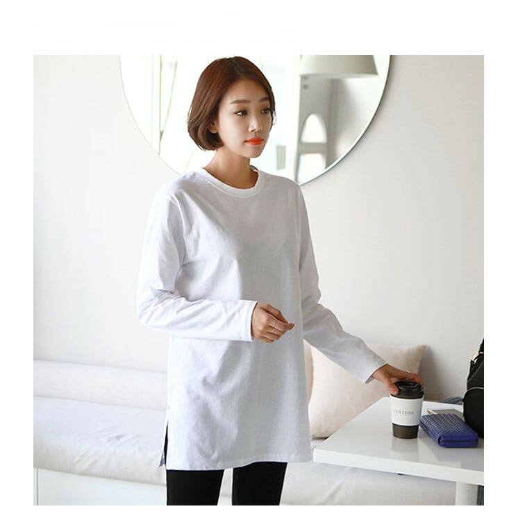 重ね着 レディース Tシャツ 白 カットソー ロンT 白T 無地 レイヤード 長袖Tシャツ ゆったり 無地Tシャツ Tシャツ クルーネック 3set-10007634 3SET-STORE サンプル画像3
