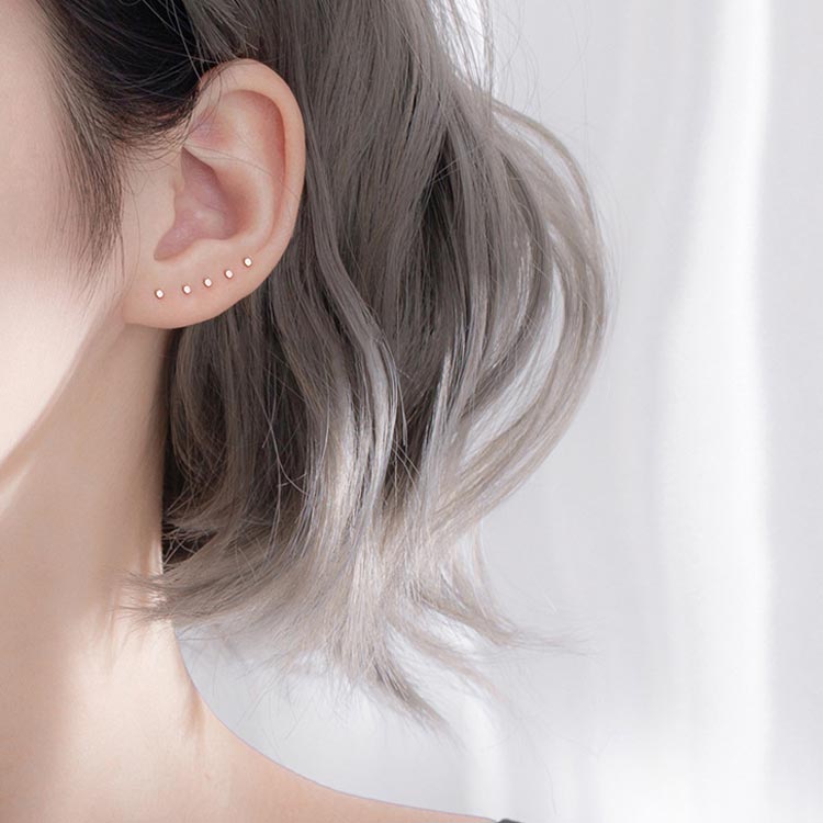 3SET-STOREの1.5mm/3mm 超極小 ピアス シルバー925 極小 ミニ 軟骨ピアス 仕事用 シンプル 小さめ Silver925 金属アレルギー 送料無料 2個セット 両耳 ボディピアス スタッドピアス シルバーピアス｜アングル3