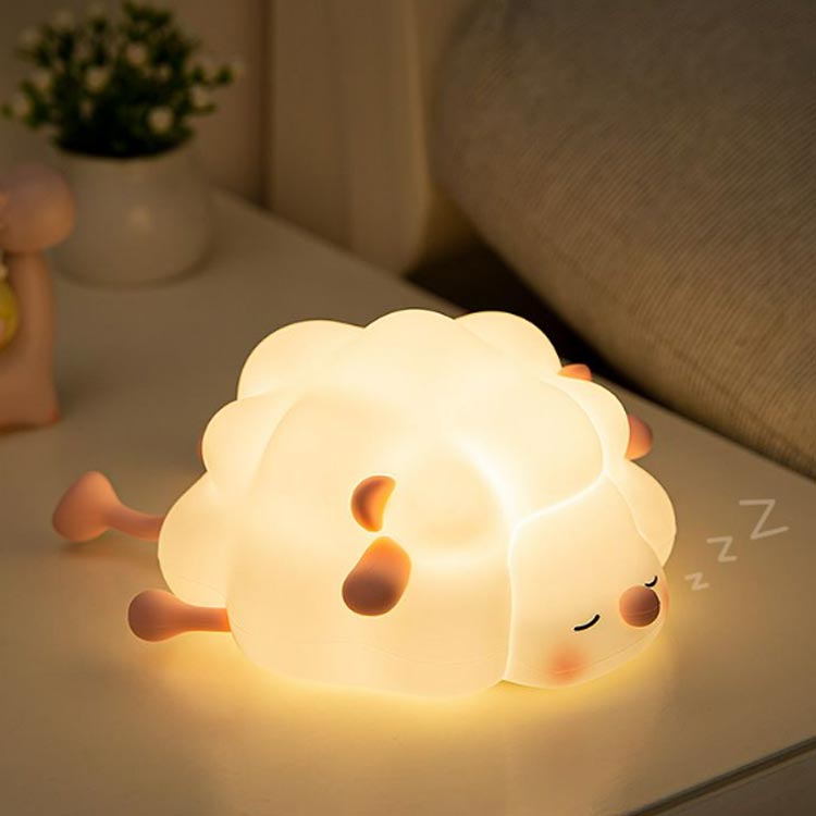 3段階調光 ナイトライト シリコン製 間接照明 シリコンライト やわらか タッチ式 叩くと光る テーブルライト テーブルランプ 授乳ライト LED コードレス 充電式 ベッドサイド 照明 玄関 寝室 子供部屋 常夜灯 ledライト 【送料無料】 [2]