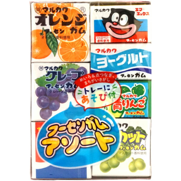 マーブルフーセンガムの人気商品が揃ってます。 内容量　7個オレンジ味、グレープ味、コーラ味、 マスカット味、ストロベリー味、 ヨーグルト味、青りんご味 商品サイズ 1個あたり：約65mm×100mm×15mm 1箱あたり：約70mm×170mm×102mm