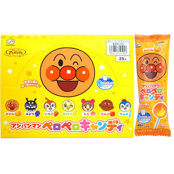 38円 不二家 アンパンマンペロペロキャンディー [1箱 25個入] 【駄菓子 お菓子 棒付き あめ 飴 キャンデー アンパンマン まとめ買い 箱買い ポイント消化 景品向け ノベルティ向け アミューズ】 2