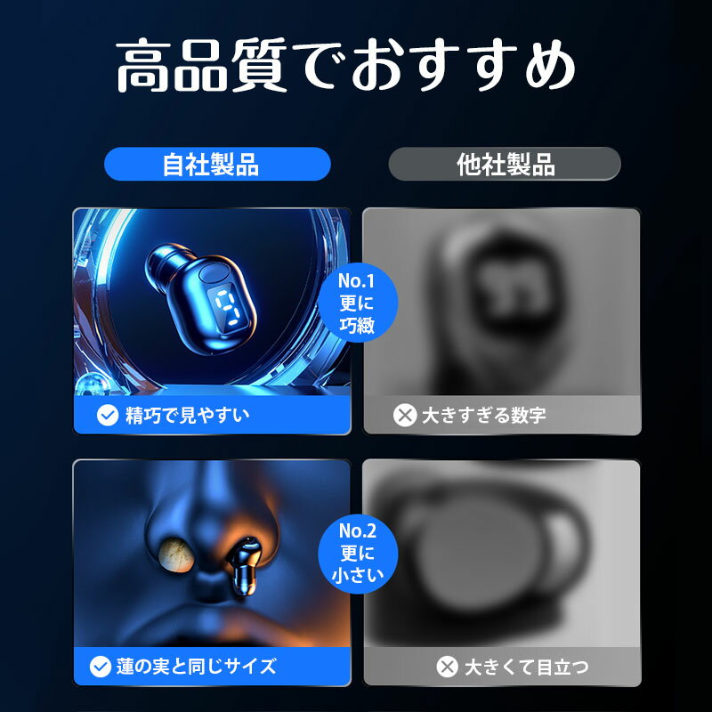 Miniワイヤレスイヤホン Bluetooth イヤホン Bluetooth5.3 ブルートゥース イヤホ...