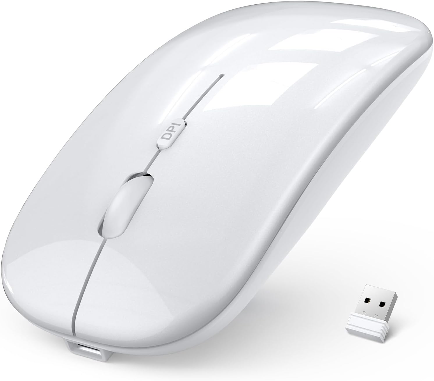 マウス bluetooth ホワイト【2025新登場・軽くて薄型】 マウス 無線 静音 光学式 高精度 type-c 充電式 ワイヤレス 小型 薄型 ブルートゥース コンパクト 左利き 3段階DPI切替 Windows Mac PC対応 mouse