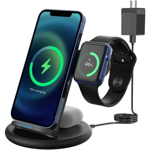 3in1ワイヤレス充電器 充電スタンド Qi認定 マルチデバイス充電器 18W急速充電器 急速充電 ワイヤレスチャージ Qiワイヤレス充電器 Qi充電器 アップルウォッチ 3in1ワイヤレス充電器 充電スタンド Qi認定 マルチデバイス充電器 18W急速充電器 急速充電 ワイヤレスチャージ Qiワイヤレス充電器 Qi充電器 アップルウォッチ