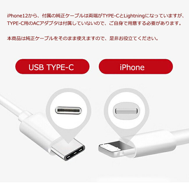 【送料無料】Power delivery【USB-PD充電器】iPhone13/iPhone12付属の純正ケーブルが使える！TYPE-C端子用AC電源アダプタ何個買っても送料一律！さらに3,980円以上で送料無料Lightning⇔TYPE-C　USB-CAC変換コネクタ AC変換プラグ