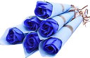 【 楽天1位受賞 】 ソープフラワー バラ 造花 プレゼント ギフト 一輪 結婚式 退職 プチギフト Newタイプ SW1858 単色 (青)6本
