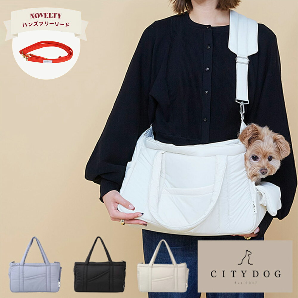 【 citydog / シティドッグ 】 [ おもち＆クルトコラボ商品 ] ライトナイロン キャリー ｜ 犬 猫 キャリーケース キャリーバッグ キャリー トート ショルダー シンプル 大容量 収納 おしゃれ 超小型犬 小型犬 中型犬 軽量 軽い 折りたたみのサムネイル