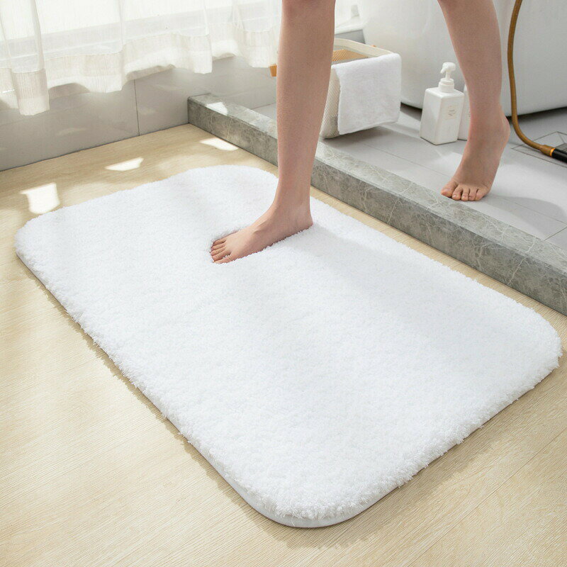 バスマット もふもふ お風呂 マット 玄関マット 滑り止め 北欧風 ラグマット 滑らない ドアマット 洗える トイレ 洗面所 エントランス 速乾 抗菌 無地 屋内 お洒落 ふわふわ 家庭用 室内 4-seasons-10002390 四季屋 サンプル画像3