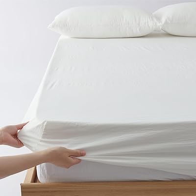 ボックスシーツ クイーン 160X200cm 洗いざらし 柔らかい 肌触り 無地 吸 洗える 耐久シワ加工