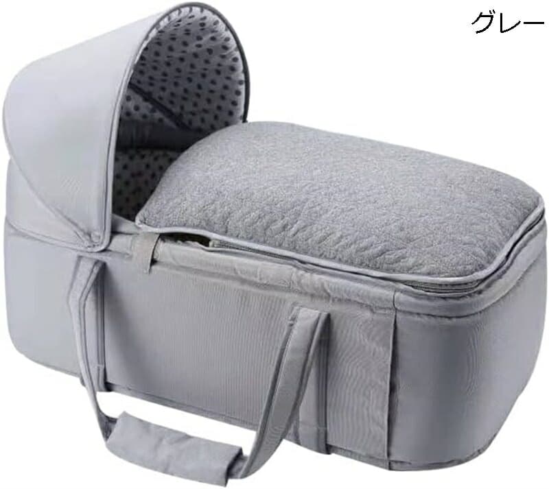 四季屋のベビーかご ベビーバスケット かご ーファン ベビーキャリー お昼寝マット 0~8ヶ月 赤ちゃん退院 バスケット｜アングル2