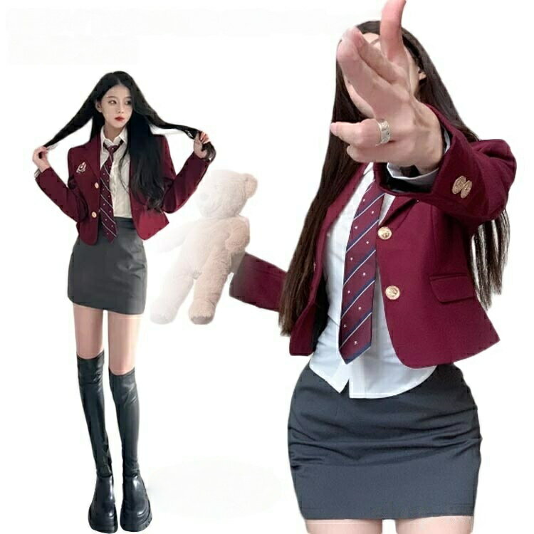 樂天商城 - 韓国 制服 卒業式 学生服 卒業式スーツ レディース ブレザー 入学式 シャツ スーツ セット スカート 女子 女子高生
