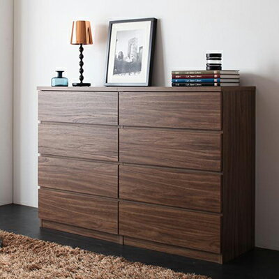 チェスト Aセット【チェスト×2個】 4段 幅60 引出し タンス たんす 箪笥 家具 木製 シンプル モダン ヌクス リビング 木目 ウォルナット柄 整理整頓...