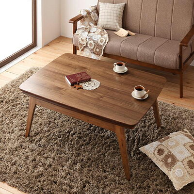 送料無料 こたつ テーブル単品 長方形 105×75 天然木 ウォールナット材 北欧デザインこたつテーブル ルミッキ 木製 ローテーブル センターテーブル コーヒーテーブル リビングテーブル カフェテーブル 座卓 薄型フラット構造ヒーター おしゃれ 女の子 北欧 040600058