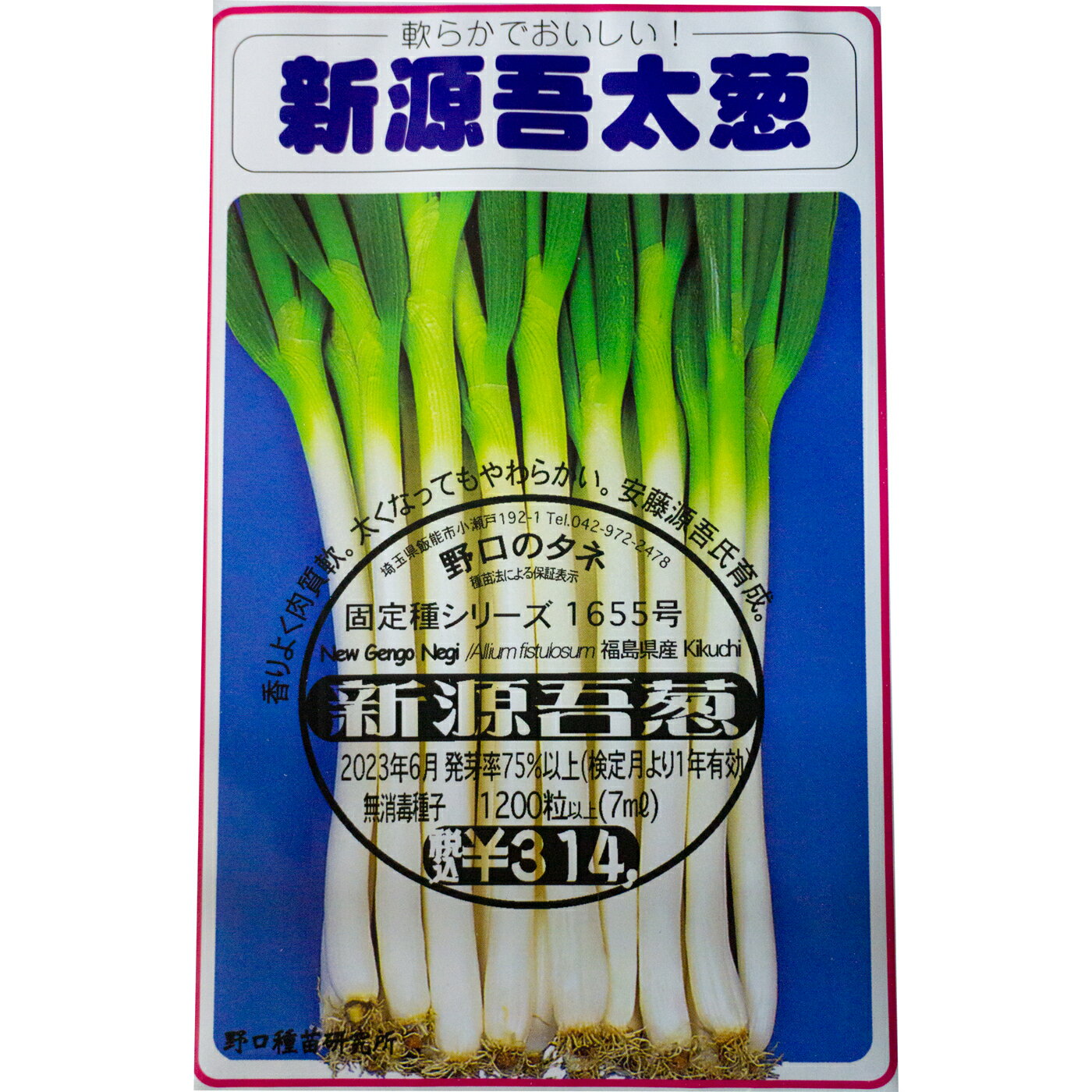 新源吾葱 しんげんごねぎ 国内採種品 ヒガンバナ科 Allium fistulosum 野菜の種 野口種苗 野口の種 家庭菜園 有機栽培 ガーデニング 農業 園芸 無農薬 伝統野菜 在来種 プランター 安心 安全 ポタジェ ベランダ園芸