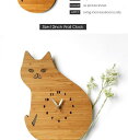 楽天四つ葉ショップウォールクロック クロック 壁 掛時計 3D ネコ 猫 ダイカット 木製 木材 リビング 子供部屋 インテリア ギフト プレゼント