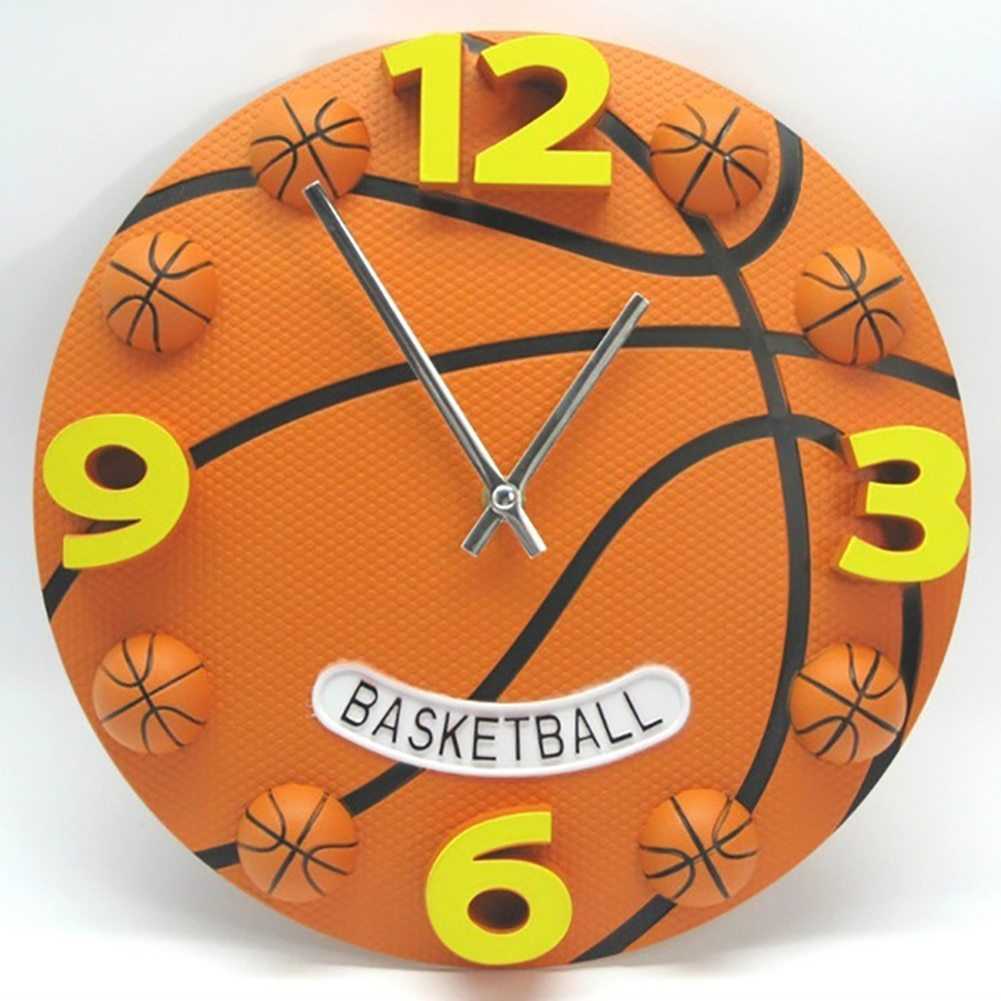 3D ウォールクロック 時計 壁 掛時計 30cm バスケットボール リビング 寝室 子供部屋 子供 キッズ インテリア プレゼント
