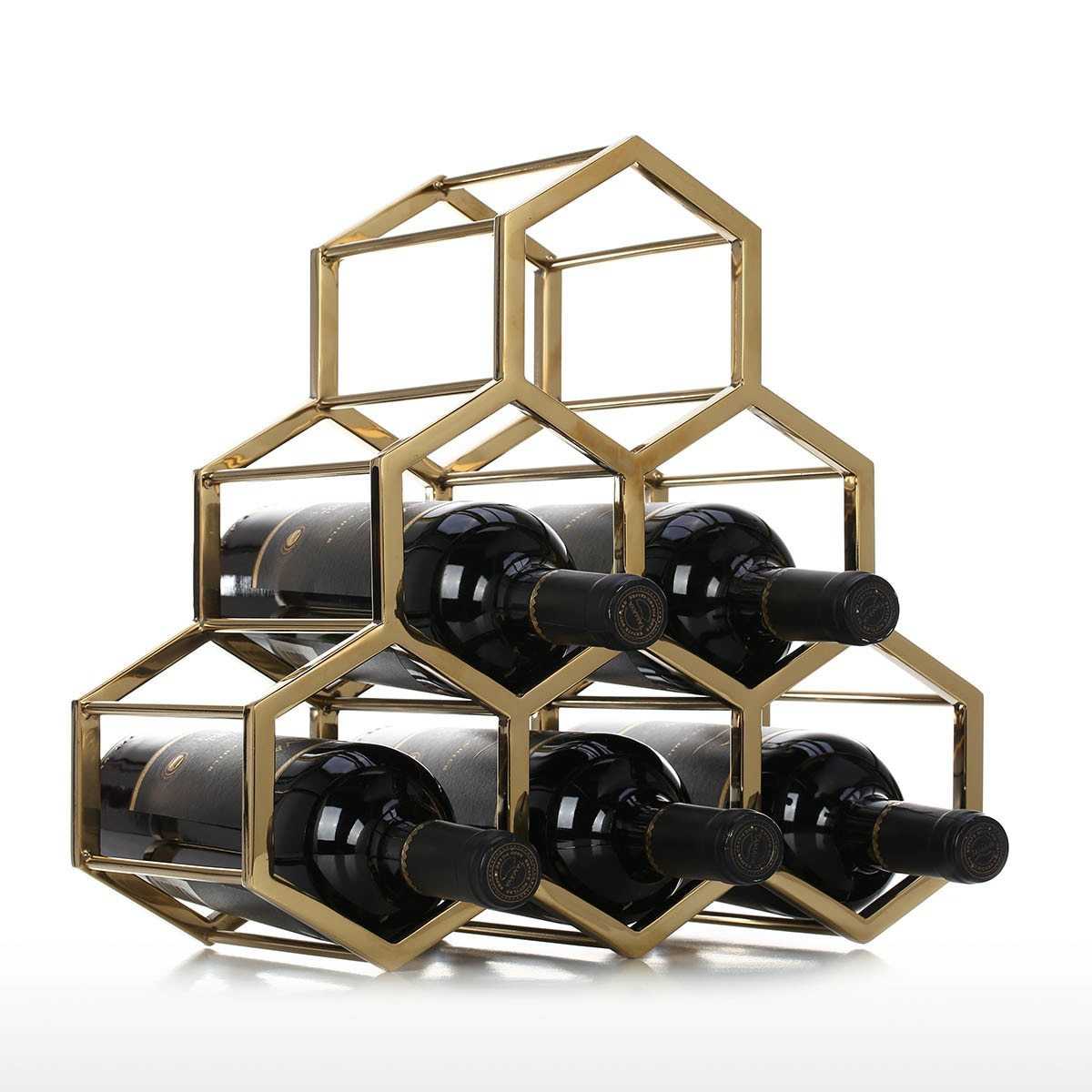 ハニカム honeycomb ハチの巣 ワインラック ワインホルダー 金属 6 ボトルラック 水平収納 インテリア