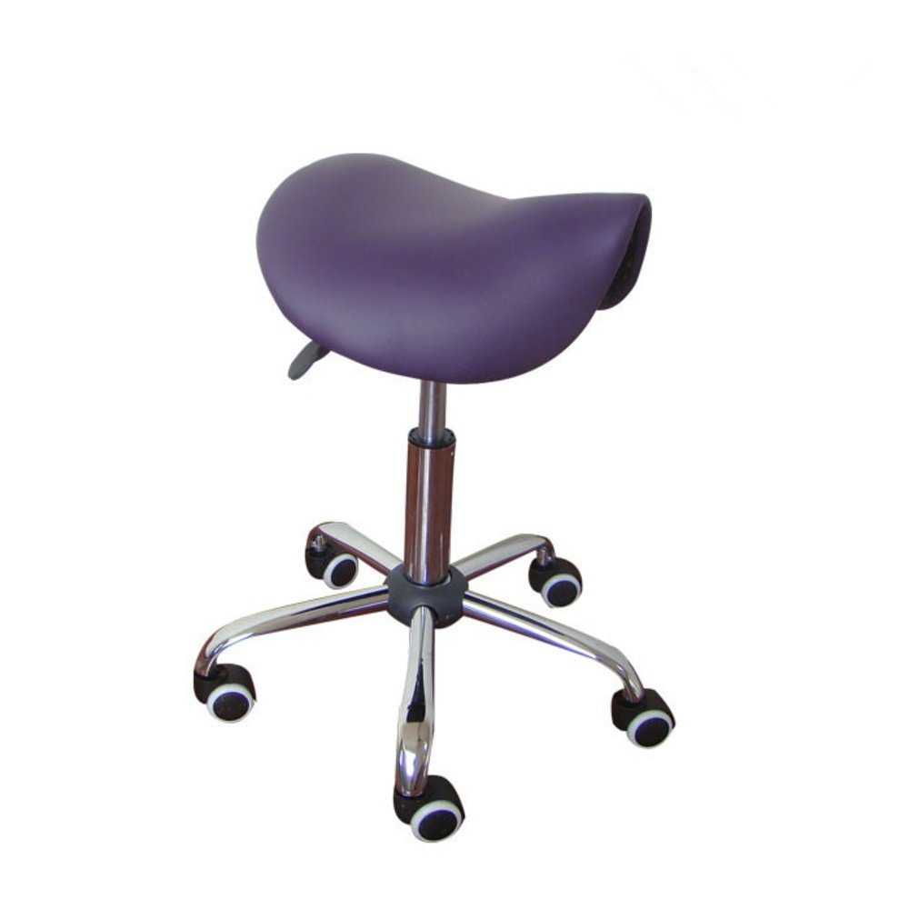 Rolling Massage Chair Saddle Stool Leather Uphol