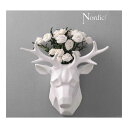 3D Resin Deer Head Sculpture Wall Hanging Statue Decoration for Flower Arranging Garden De