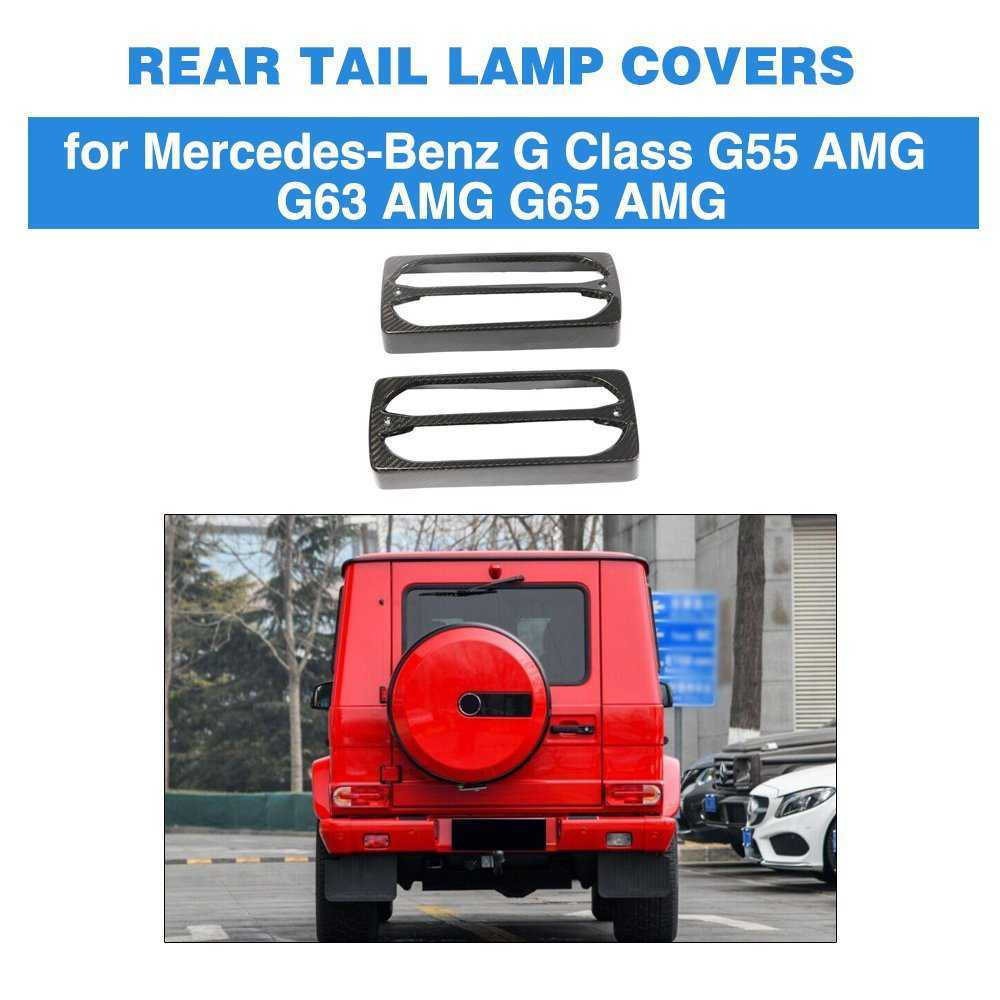 カーボン Rear Tail Lamp カバーs Mercedes-Benz G-Class G55 G63 G65 AMG 2004-2018 Car