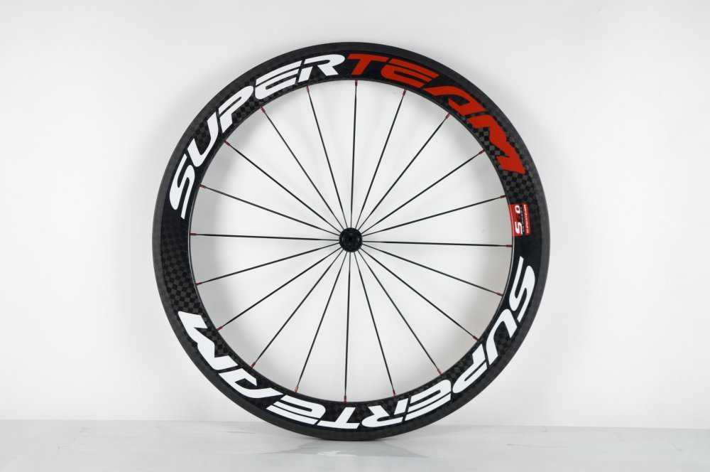 Superteam Front 60 Rear 88mm carbon wheelset full carbon bicycle wheels 700C Red/白