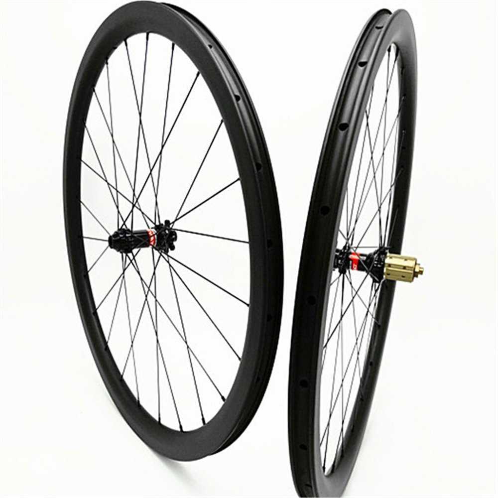 700c carbon road disc wheels clインチer tubeless 38mm disc bicycle wheelset 100x15 142x12 Di