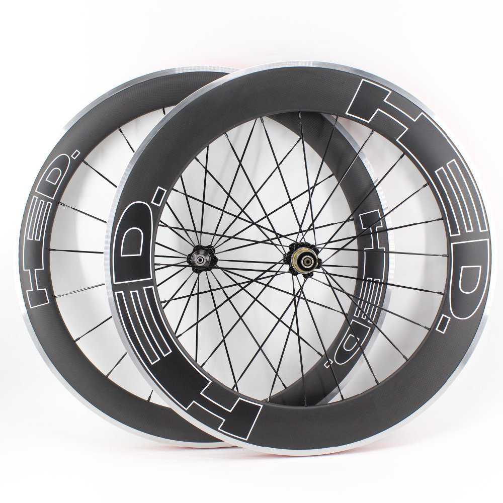 700C front 60mm rear 80mm clインチer rims Road bike matte 3K carbon bicycle wheelset