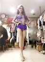 セクシー purple Rhinestone ボディsuit party Costumes Nightclub show singer DJ dance Costume DS R